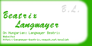 beatrix langmayer business card